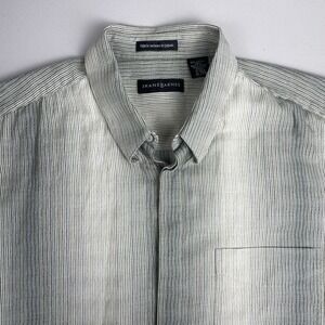 Jhane Barnes Mens‎ Shirt XL L/S Button Down Ombre Striped